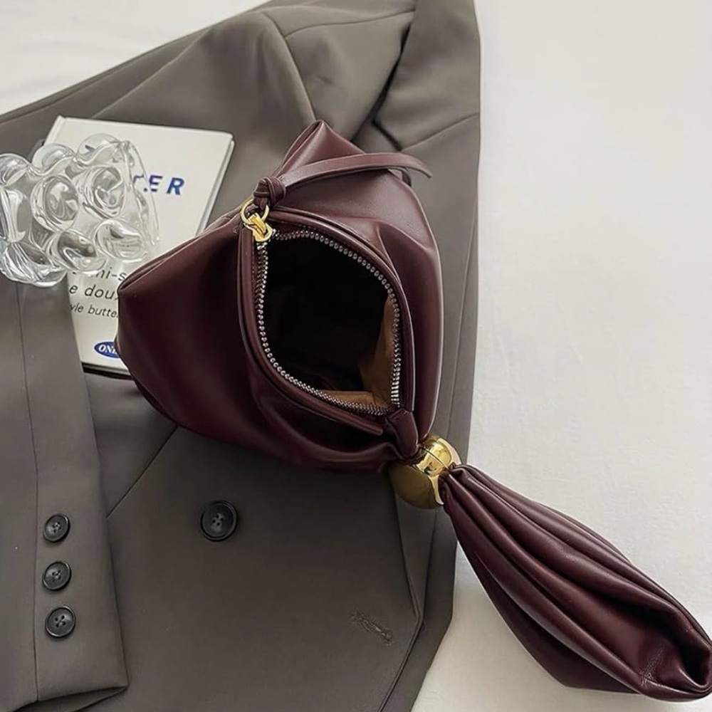 BILLINI LUCIA HANDLE BAG Knot Clutch Purse Vegan Leather Cream Handbag; NWOT - Picture 7 of 15